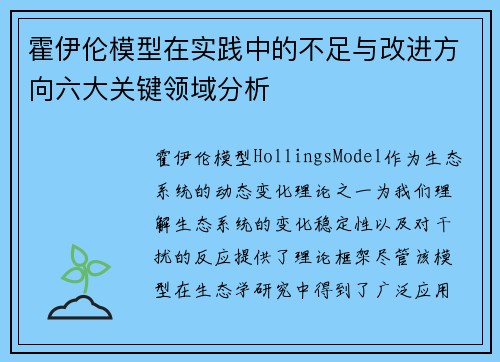 霍伊伦模型在实践中的不足与改进方向六大关键领域分析 霍伊伦模型在实践中的不足与改进方向六大关键领域分析